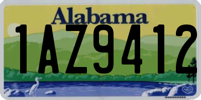 AL license plate 1AZ9412