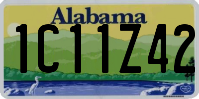 AL license plate 1C11Z42