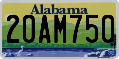 AL license plate 20AM750