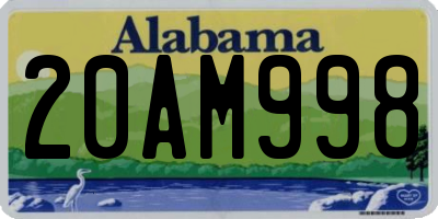 AL license plate 20AM998