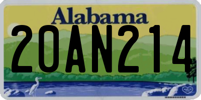 AL license plate 20AN214