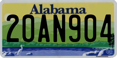 AL license plate 20AN904