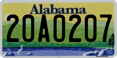 AL license plate 20AO207