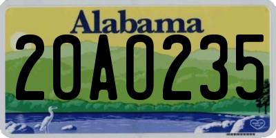 AL license plate 20AO235
