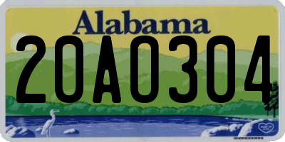 AL license plate 20AO304