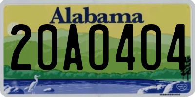 AL license plate 20AO404