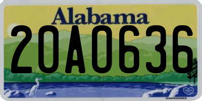 AL license plate 20AO636