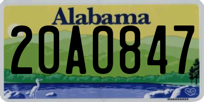 AL license plate 20AO847