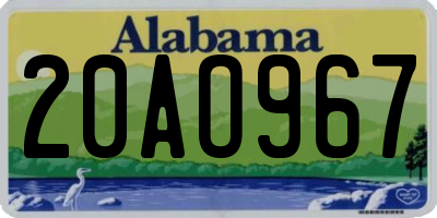 AL license plate 20AO967