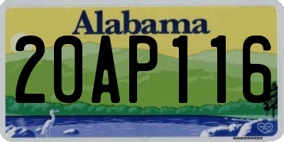AL license plate 20AP116
