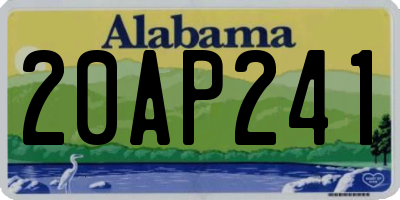 AL license plate 20AP241