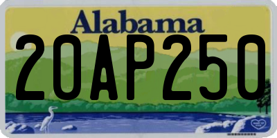 AL license plate 20AP250