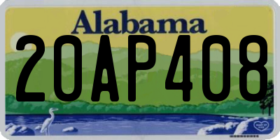 AL license plate 20AP408