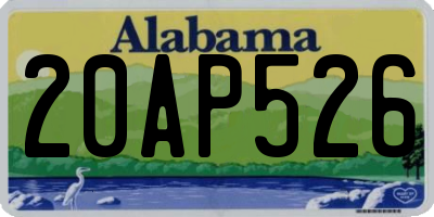 AL license plate 20AP526
