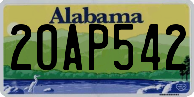 AL license plate 20AP542