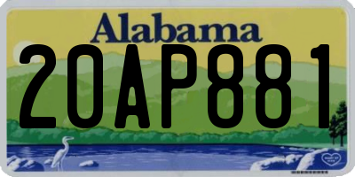 AL license plate 20AP881