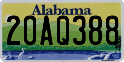 AL license plate 20AQ388
