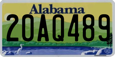 AL license plate 20AQ489