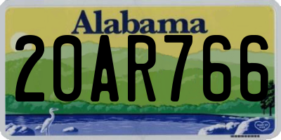 AL license plate 20AR766