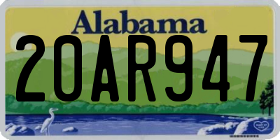 AL license plate 20AR947