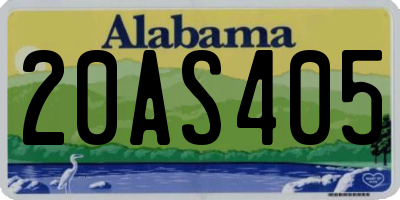 AL license plate 20AS405