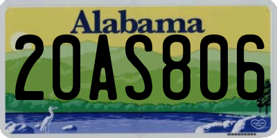 AL license plate 20AS806