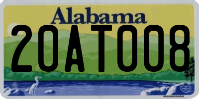 AL license plate 20AT008