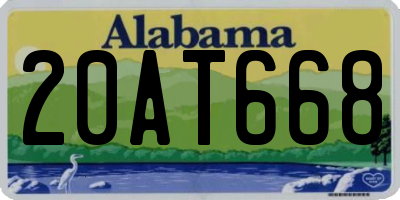 AL license plate 20AT668