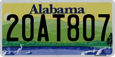 AL license plate 20AT807