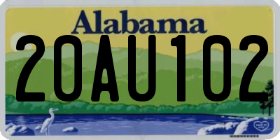 AL license plate 20AU102