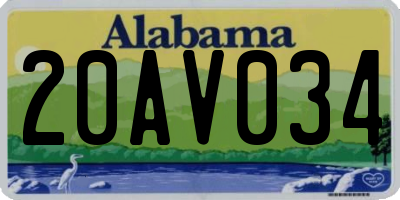 AL license plate 20AV034