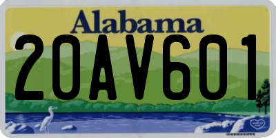AL license plate 20AV601