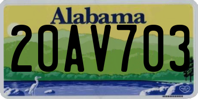 AL license plate 20AV703