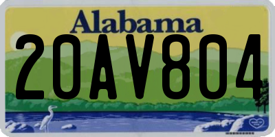 AL license plate 20AV804