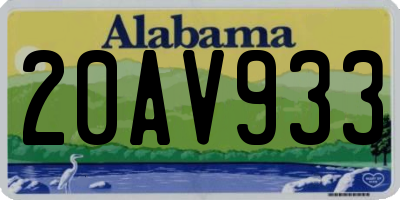 AL license plate 20AV933
