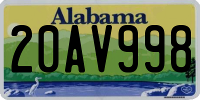 AL license plate 20AV998