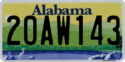 AL license plate 20AW143