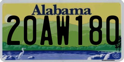 AL license plate 20AW180