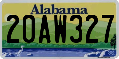 AL license plate 20AW327
