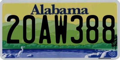 AL license plate 20AW388