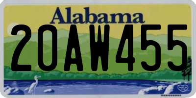 AL license plate 20AW455