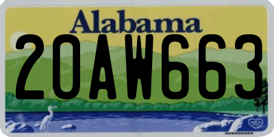 AL license plate 20AW663