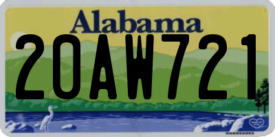 AL license plate 20AW721