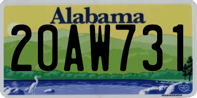 AL license plate 20AW731