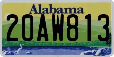 AL license plate 20AW813