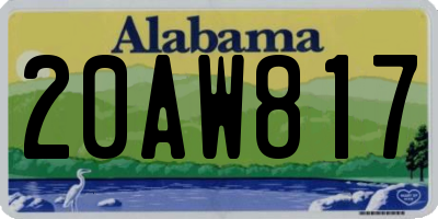 AL license plate 20AW817