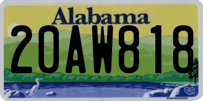 AL license plate 20AW818