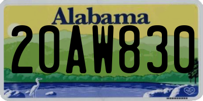 AL license plate 20AW830