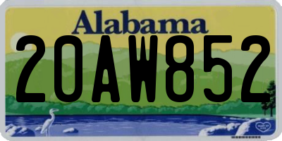 AL license plate 20AW852