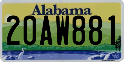 AL license plate 20AW881